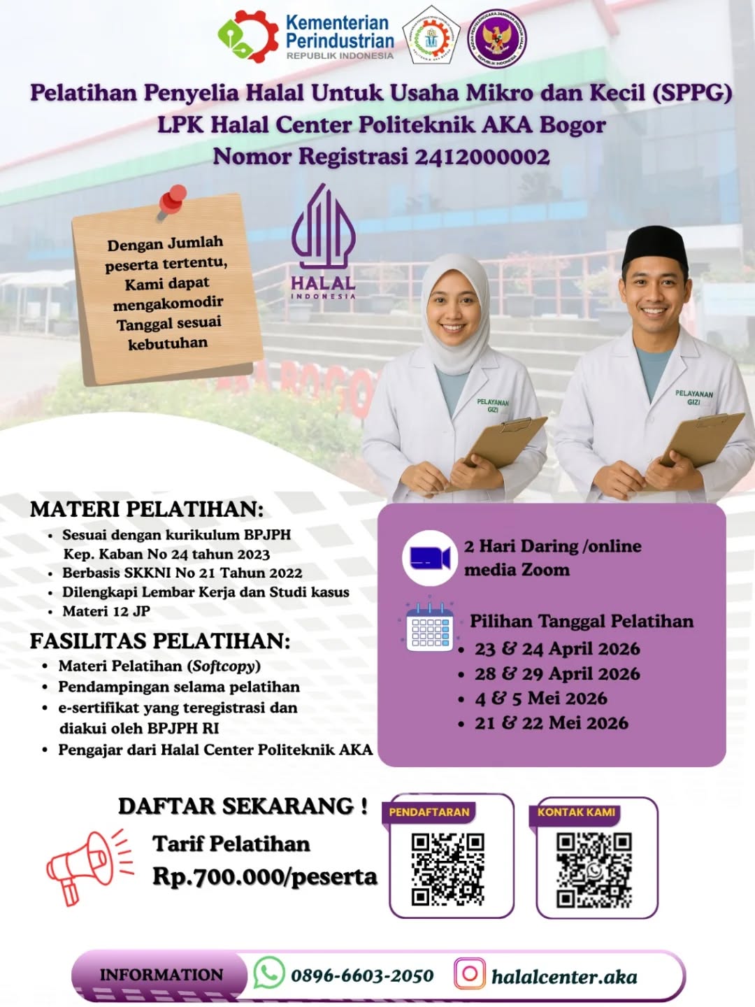 pelatihan penyelia halal usaha mikro dan kecil sppg